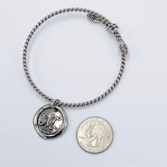 Cookie Lee Cable Charm Bracelet Bangle Initial "M" - Picture 4 of 7